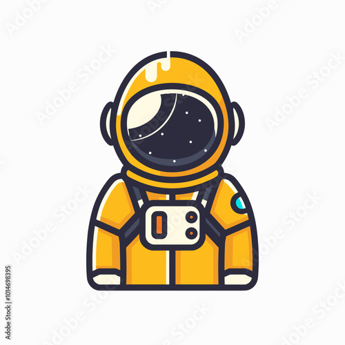 Astronaut in space suit. Vector illustration on white background.