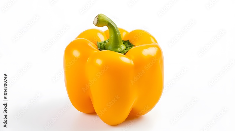 Aesthetic Macro View of Yellow Bell Pepper on White Aesthetic Macro View of Yellow Bell Pepper on White