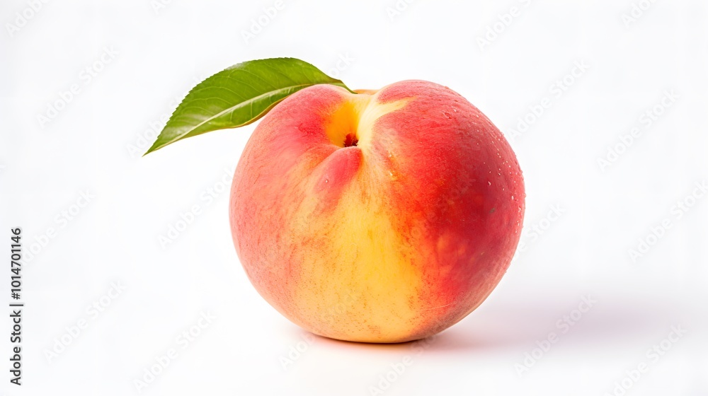 Isolated Peach on White Background in Macro Detail Isolated Peach on White Background in Macro Detail