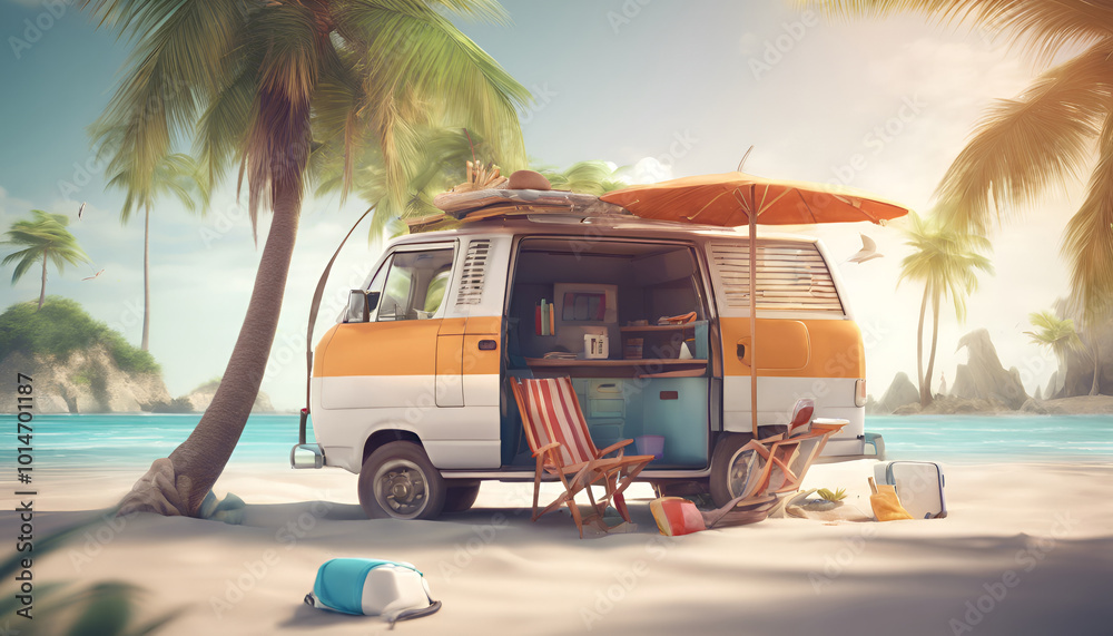 Fototapeta premium The Vintage Suitcase: A Window to the World of Travel