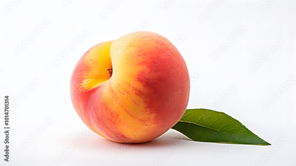 Fresh Peach Macro Shot: Isolated and Detailed Fresh Peach Macro Shot: Isolated and Detailed
