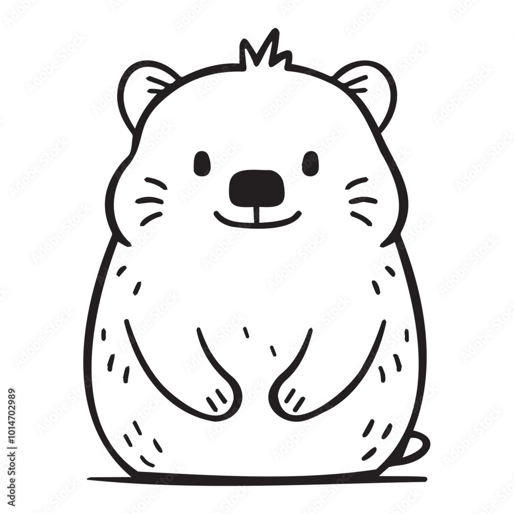 Cute Cartoon Animal with Cheerful Expression Cute Cartoon Animal with Cheerful Expression