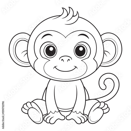 monkey coloring page for kids