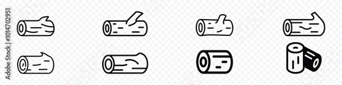 Wood log icon set. Firewood vector icon set. Lumber icons. vector illustration. Wood log icon. Wood icon isolated on white background.