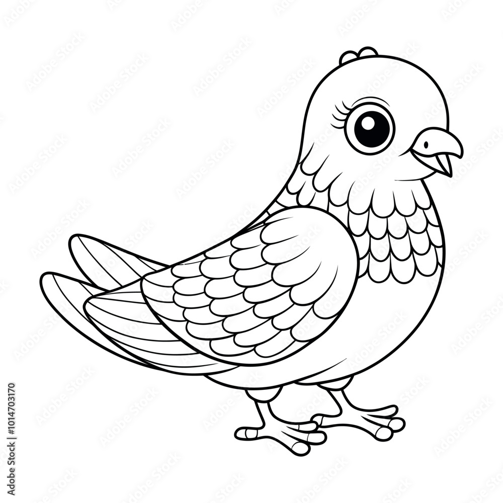Obraz premium pigeon coloring page for kids