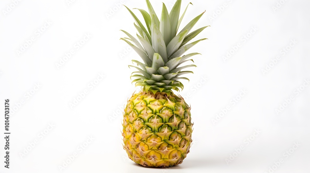 Crisp Macro Shot of Pineapple with White Background Crisp Macro Shot of Pineapple with White Background