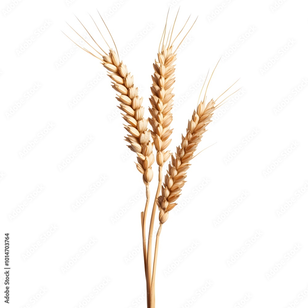 Three stalks of wheat on a white background. Three stalks of wheat on a white background.