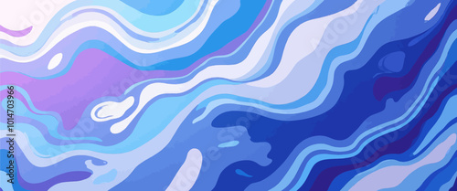 Abstract Blue and Purple Wavy Background 
