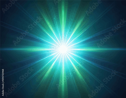 Abstract Blue and Green Light Burst 
