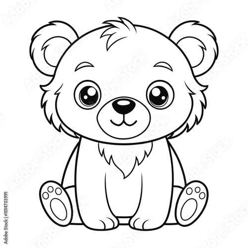 bear coloring page for kids 