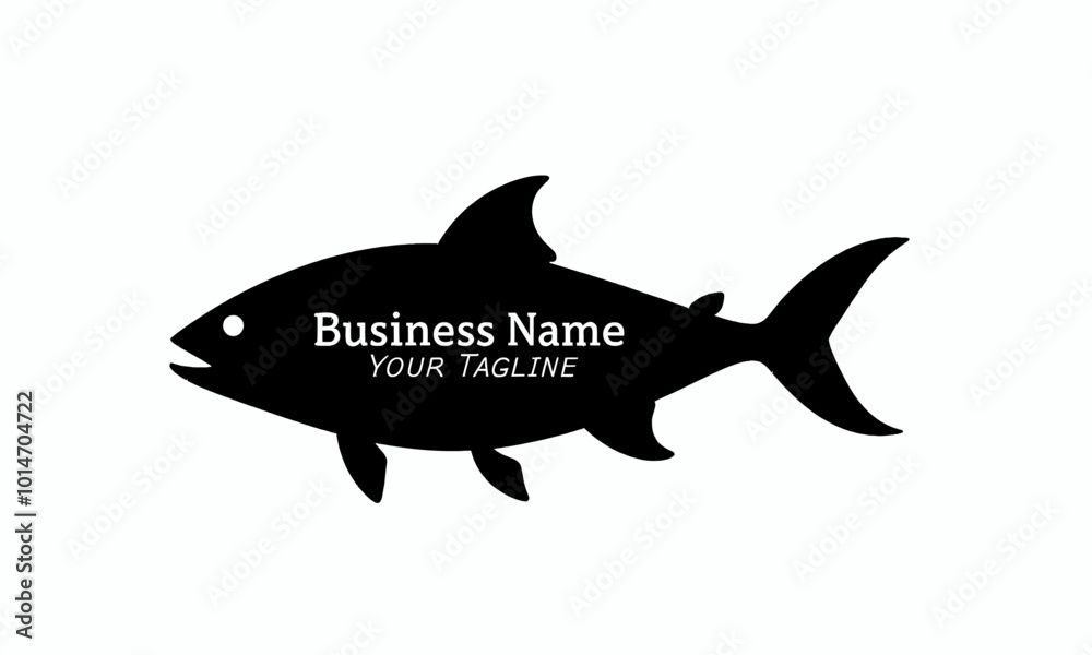 Obraz premium Black Fish Silhouette Logo Template 