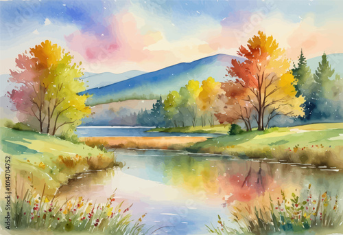 Autumnal River Reflection