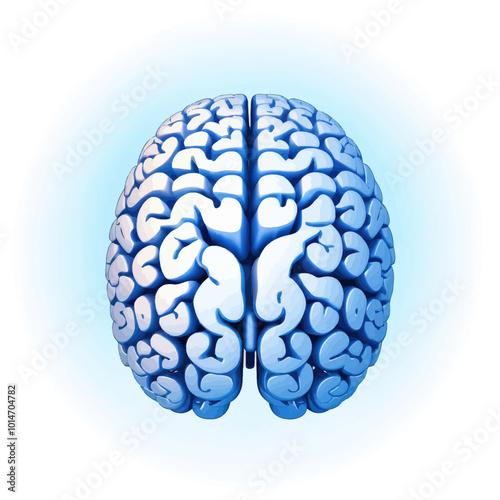 Blue 3D Brain Illustration 
