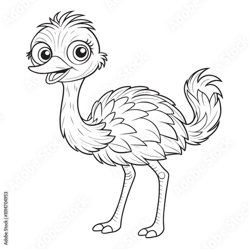 emu coloring page for kids