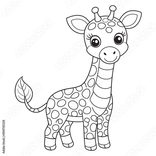 giraffe coloring page for kids