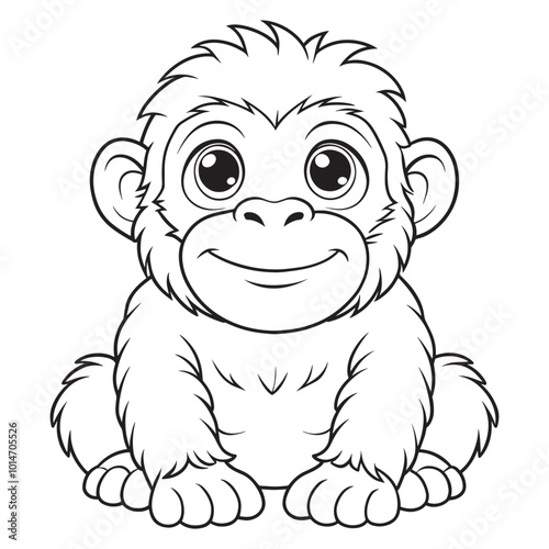 gorilla coloring page for kids