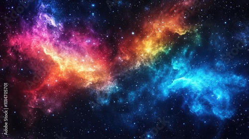 Wallpaper Mural A mesmerizing cosmic background with vibrant colors of the aurora borealis against a starry night sky Torontodigital.ca