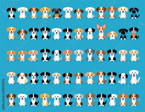 Cute Cartoon Dog Pattern  
