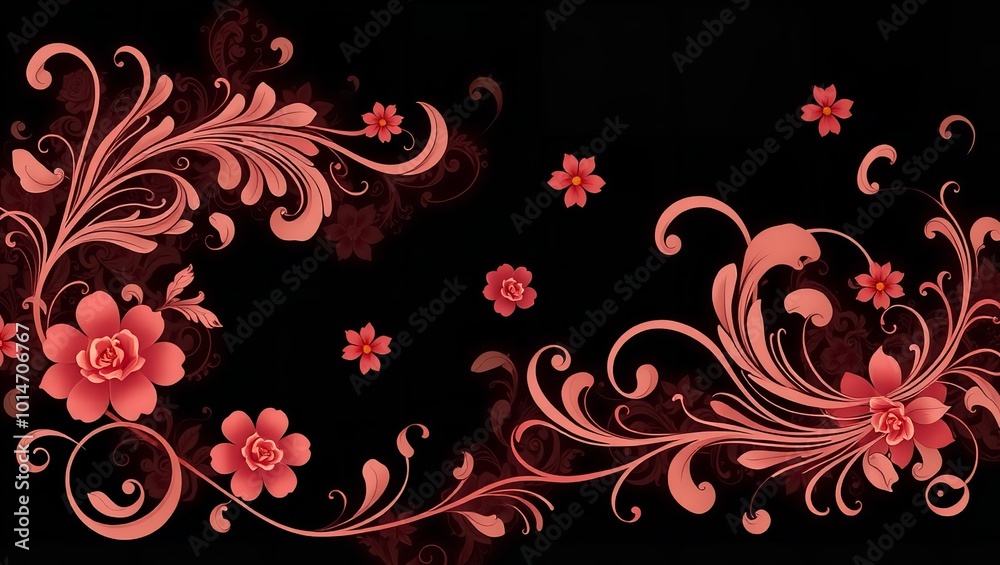 Stunning Abstract Background Featuring Floral Swirls: Perfect for Digital Art Stunning Abstract Background Featuring Floral Swirls: Perfect for Digital Art