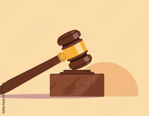 Gavel on Block with Shadow