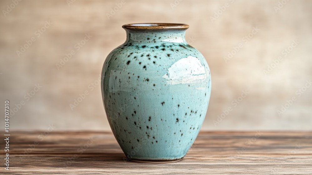 Pastel ceramic vase on a wooden surface with warm beige background and soft natural light creating a minimalist aesthetic Pastel ceramic vase on a wooden surface with warm beige background and soft natural light creating a minimalist aesthetic