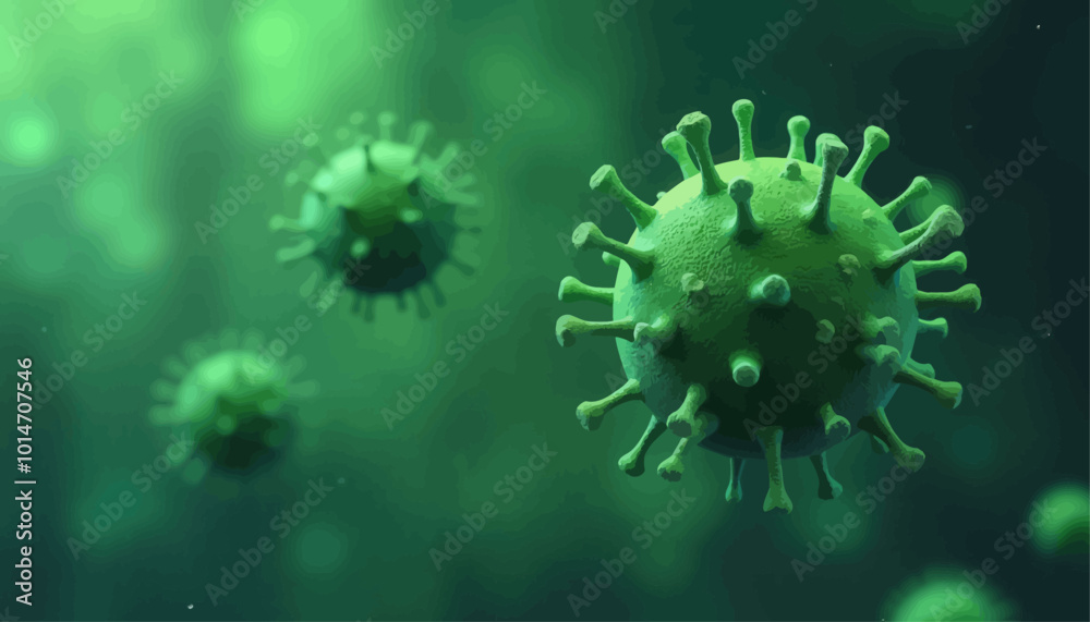 Obraz premium Green Virus Closeup 