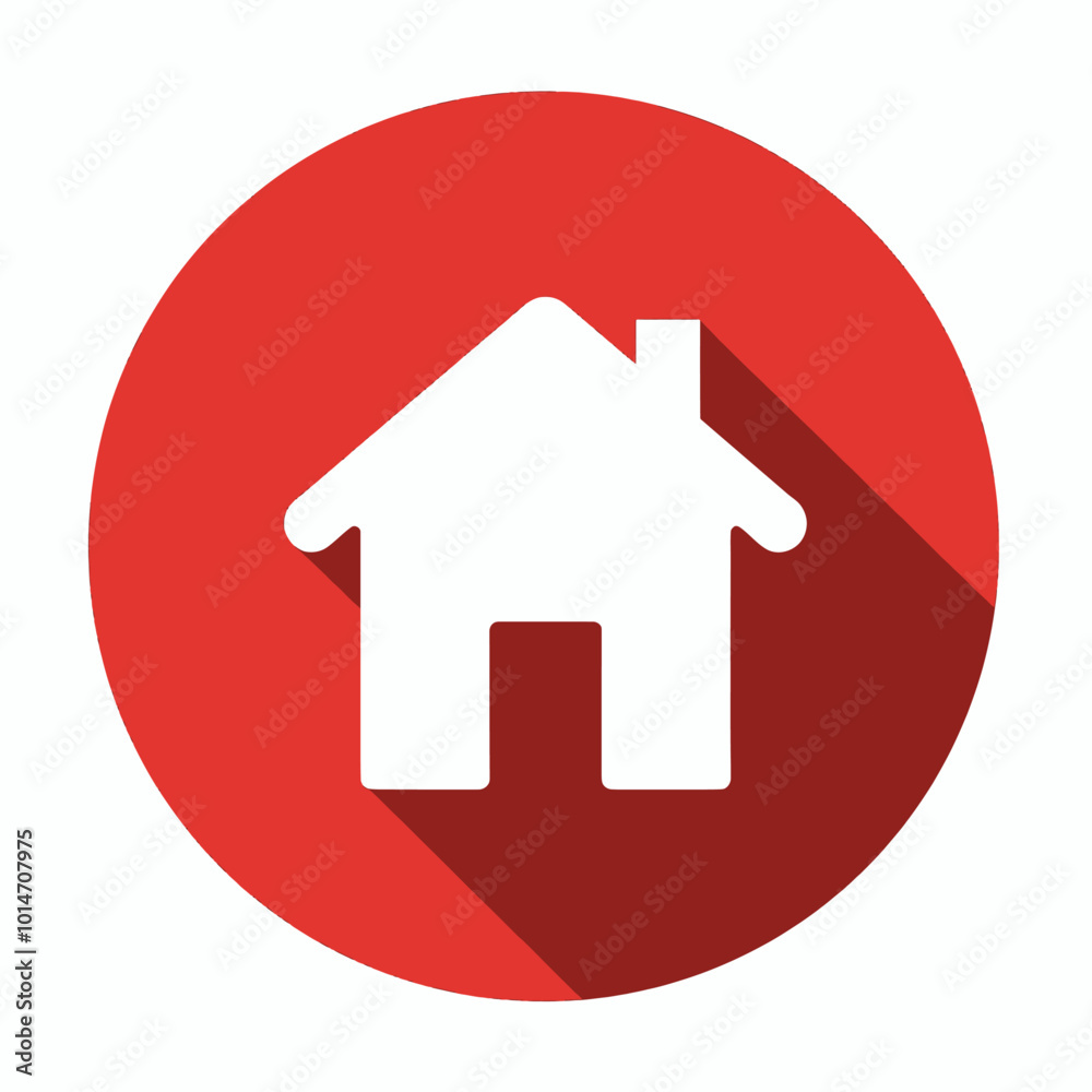 Home Icon on Red Circle with Long Shadow
Home Icon on Red Circle with Long Shadow