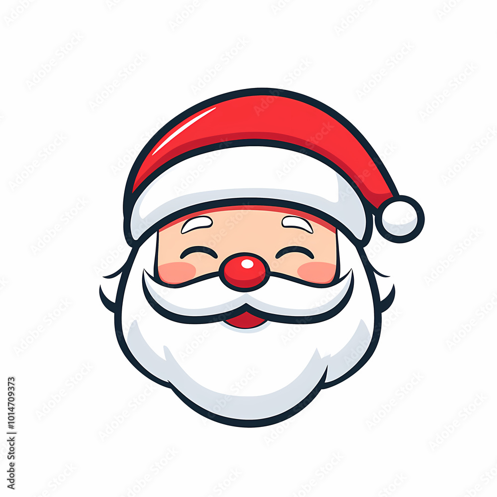 Cool Santa Claus Christmas Flat Vector Logo