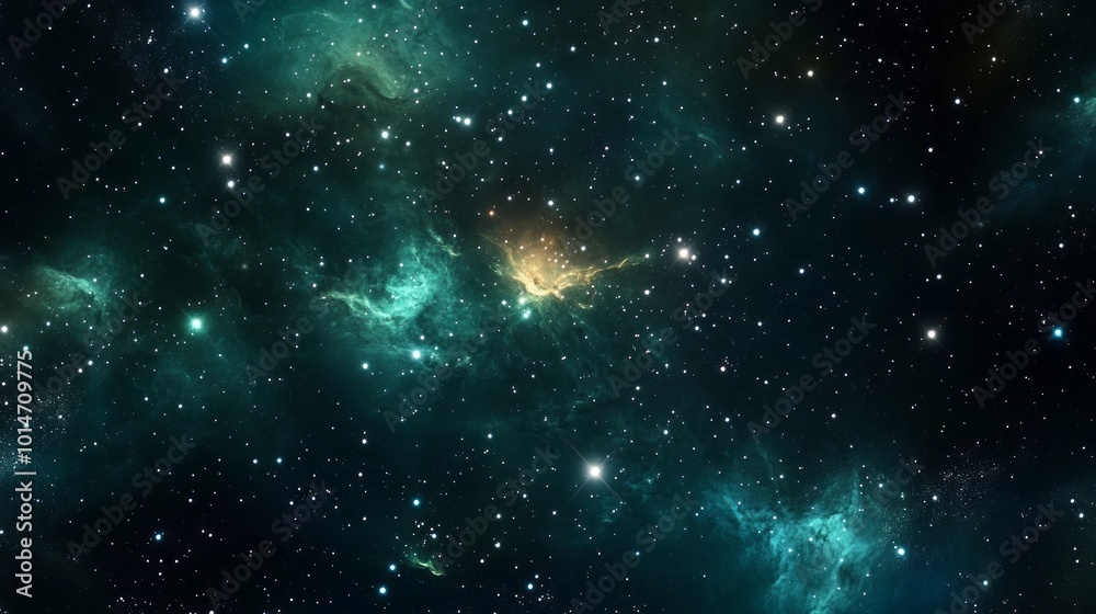 Obraz premium A deep space nebula with swirling clouds of gas and dust, illuminated by distant stars.