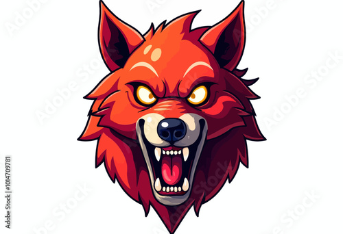 Red Wolf Mascot Illustration 
