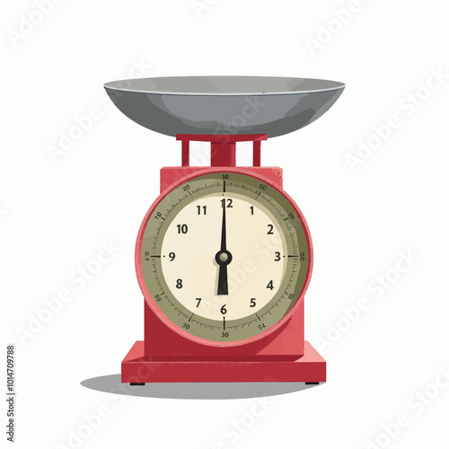 Red Vintage Kitchen Scale 
