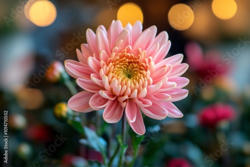 Pink chrysanthemum flowers.