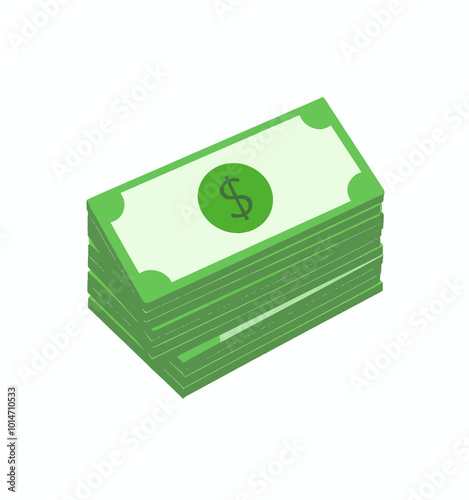 Stack of Green Dollar Bills 

