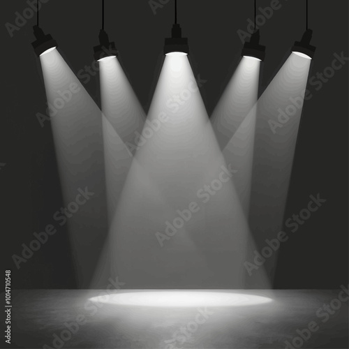 Spotlights on Empty Stage 
