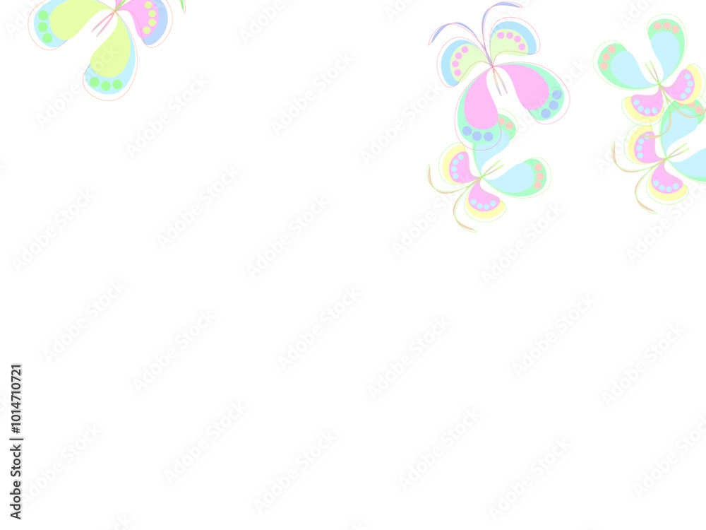 Graceful butterflies in line art style with abstract shapes. beautiful color butterflies,set, isolated on a white Graceful butterflies in line art style with abstract shapes. beautiful color butterflies,set, isolated on a white
