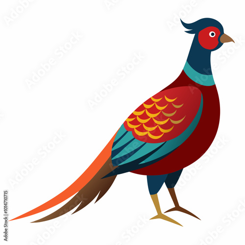 Simple pheasant bird creative vector design 
