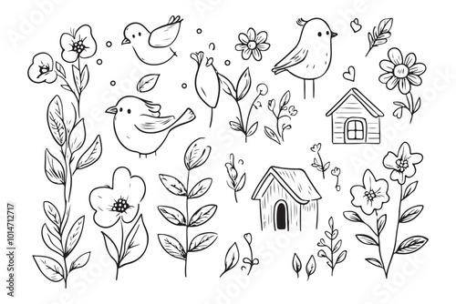 Elegant Hand-Drawn Floral Designs.
