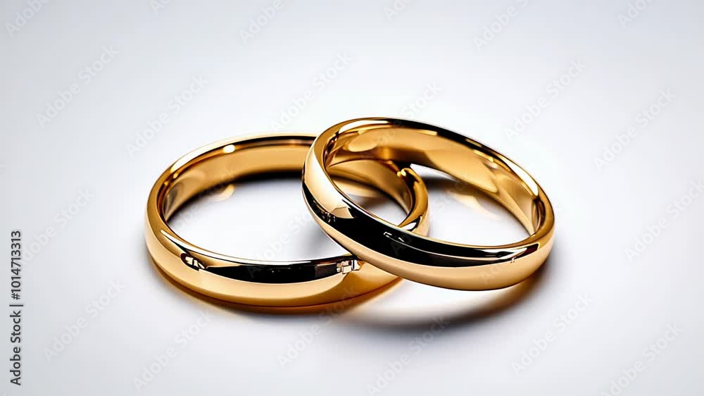 Two simple yet elegant gold rings, symbolizing love and partnership, a perfect gift for an engagement or wedding occasion. Two simple yet elegant gold rings, symbolizing love and partnership, a perfect gift for an engagement or wedding occasion.