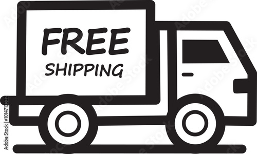 Free Shipping - box truck vector signs for product packaging or box.