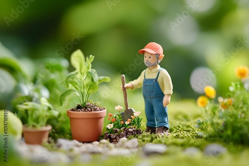 Backyard Gardener s Accidental Fairy Garden Discovery A Charming Glimpse into a Magical World Beneath the Potted Plants  A gardener unknowingly unveils a hidden fairy habitat photo