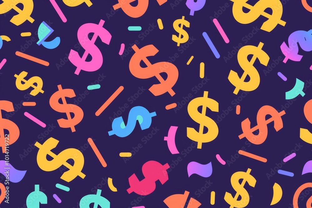 Layout pattern featuring success symbols like dollar signs. Layout pattern featuring success symbols like dollar signs.