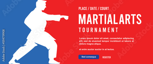 Great elegant vector editable martial art or karate poster background design for your martial art championship event