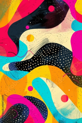 Wallpaper Mural A colorful abstract painting with a lot of dots and swirls Torontodigital.ca