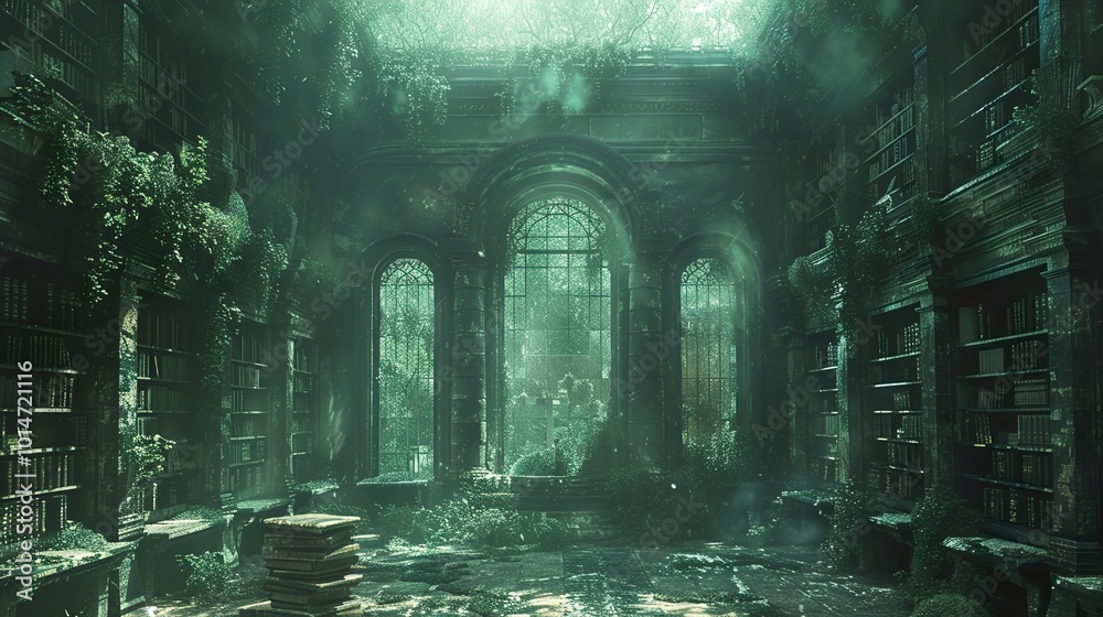 Overgrown Library: A Forgotten Sanctuary Overgrown Library: A Forgotten Sanctuary