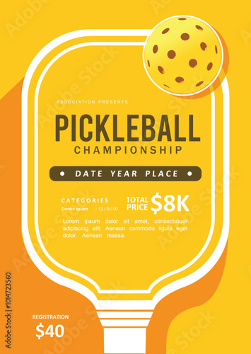 Great editable vector simple but stunning pickleball background design for any media