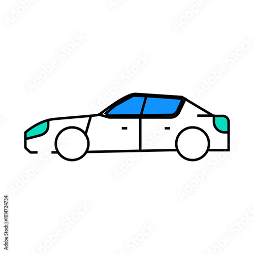 sedan car body type line icon vector. sedan car body type sign. isolated symbol illustration