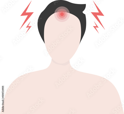 Intense headache illustration