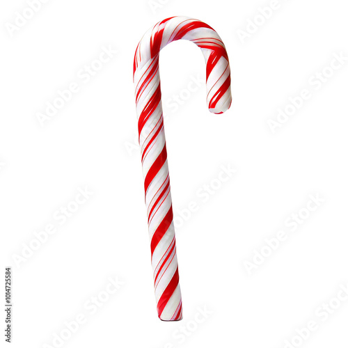 Classic Red and White Striped Candy Cane for Holiday Treats