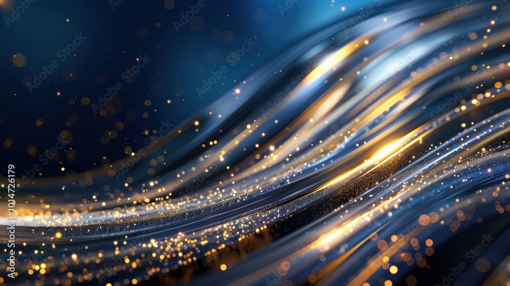 Obraz premium Elegant Luxury Light Trails on Midnight Blue - Ideal for Upscale New Year's Product Advertising