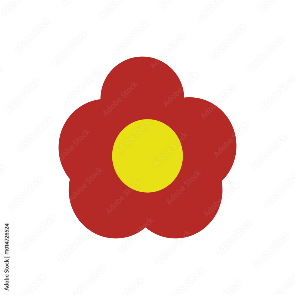 Flower icon in flat style isolated on white background. cute flower decorative icon illustration design graphic flat style red color. Floral illustration element design Flower icon in flat style isolated on white background. cute flower decorative icon illustration design graphic flat style red color. Floral illustration element design
